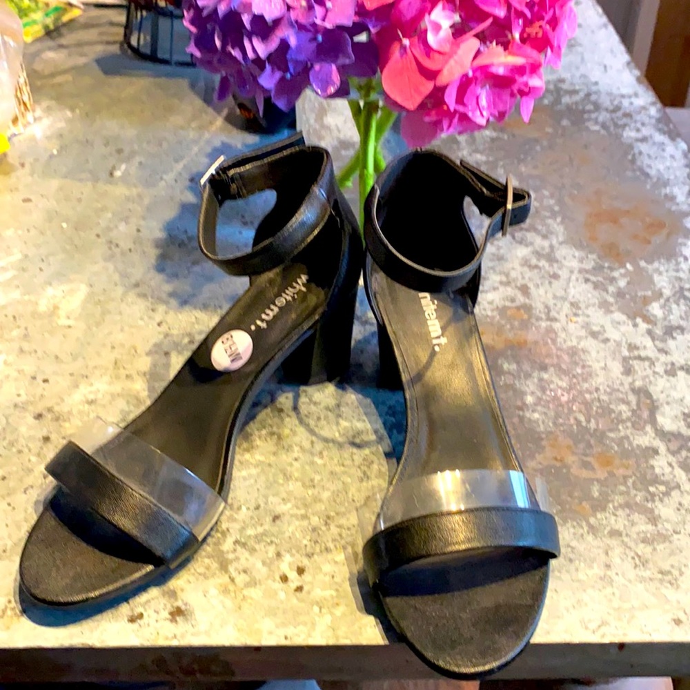 White mt black heels.  Sz 8.5w